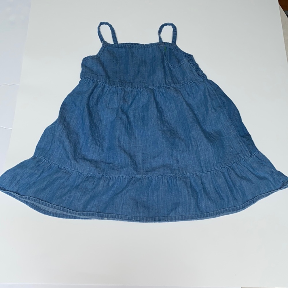 12-18M DIP strappy denim dress, single button rear closure, Perfect for summer